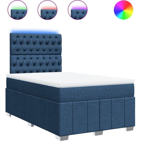 Maison Exclusive - Sommier à lattes de lit avec matelas bleu 120x190 cm tissu
