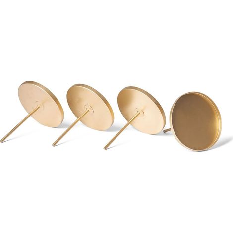 4 supports à bougies plats dorés diamètre 8 cm