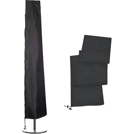 Housse de Protection pour Parasol, Grande Outdoor Couverture pour Parasol Déporté, Imperméable, Coupe-Vent, Anti-UV Housse de Protection pour Parasol avec Fermeture Éclair, 190x30/50cm (1/4)