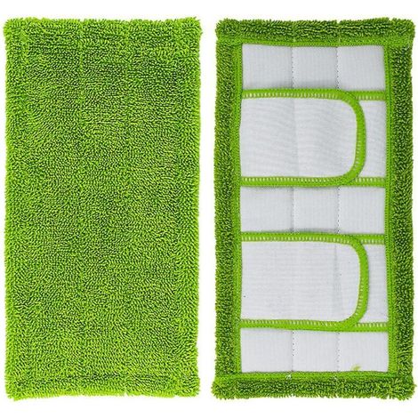Lot de 2 lingettes de rechange vertes lavables pour balai Swiffer (1/5)