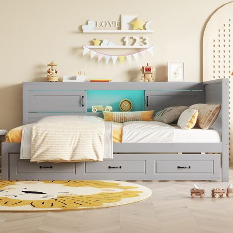 Bett Tagesbett ausziehbar 90x200 mit Stauraum OKMYHOME (1/5)