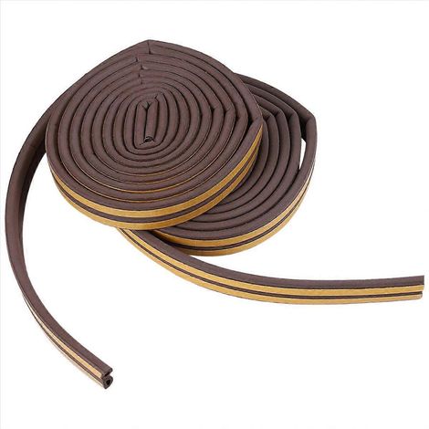 Bande d'étanchéité adhésive EVA 2 rouleaux, joint en mousse type D, 10 m pour portes et fenêtres (1/5)