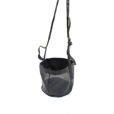 Sac à foin élastique ajustable pour chevaux - Sac d'alimentation extérieur à porter autour du cou - 24 x 25 cm (1/5)