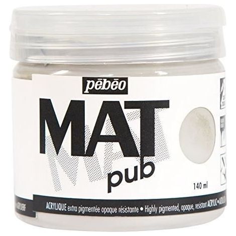 Peinture acrylique - PEBEO - ACRYLIQUE MAT PUB - Gris chaud - 140ML - Séchage rapide