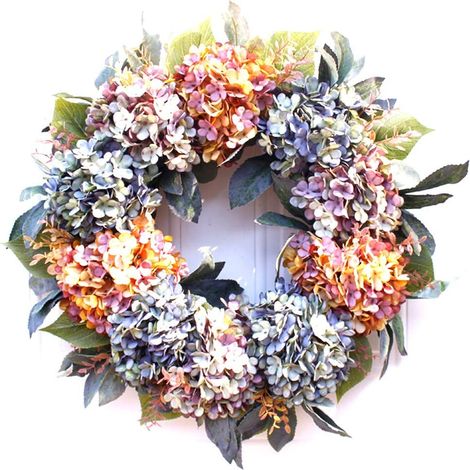 Künstlicher Hortensienkranz – 55 cm, Bauernhof/Zuhause/drinnen/draußen/Hochzeit