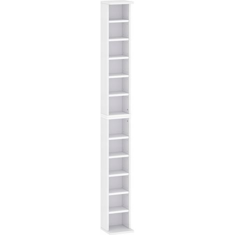 Porta CD/DVD con ripiani regolabili, bianco (1/3)