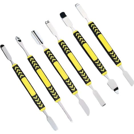 Sollbry Juego de 6 palancas metálicas de doble punta para reparación electrónica, para iPad, teléfono móvil y ordenador. (1/5)