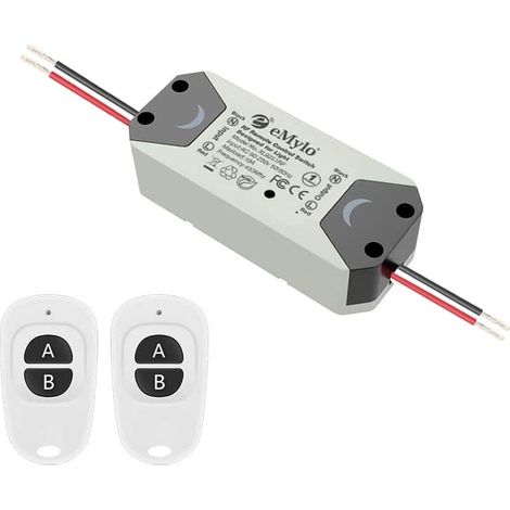 Smart Wireless RF Relay Switch 220V 1 canaux Télécommande Switch 90-250V Home Automation 433Mhz avec deux émetteurs 1 pack (1/5)
