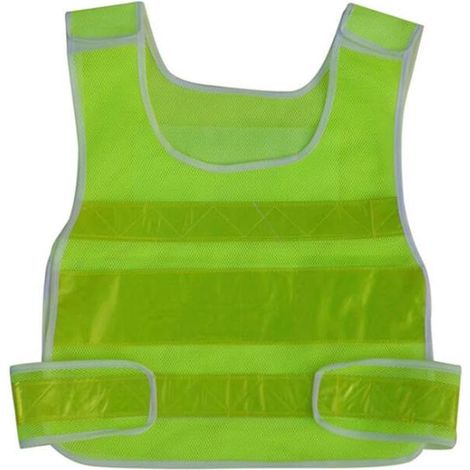 SEIWEI Gilet réfléchissant jaune en forme de V - Gilet de sécurité pour le trafic routier - Gilet fluorescent pour le travail de nuit (1/4)