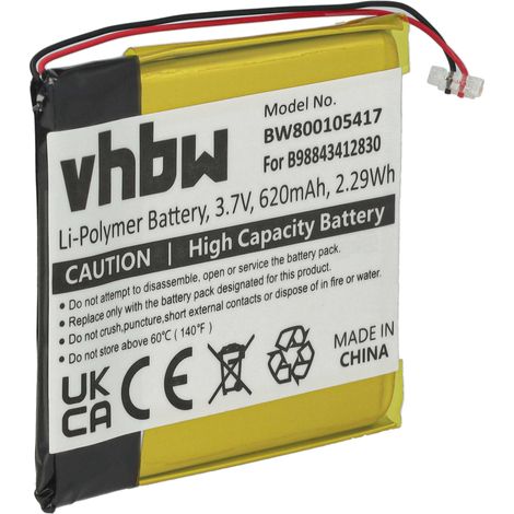 vhbw 1x Akku kompatibel mit Samsung YP-Q2 8G, YP-Q1CB/XSH, YP-Q2 16G MP3-Player Musik Player (620 mAh, 3,7 V, Li-Polymer)