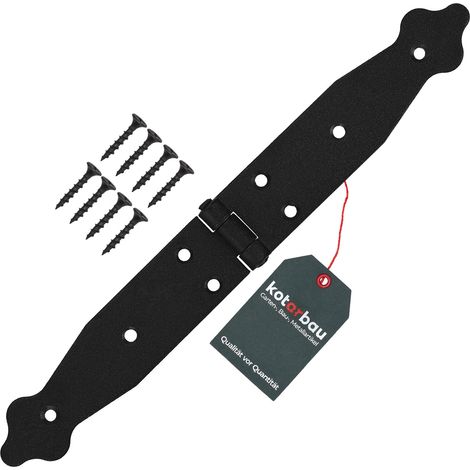 KOTARBAU® Nastro per porta, 150 x 150 x 35 mm, in acciaio verniciato a polvere, colore nero, cerniera per finestra, porta da giardino (1/5)