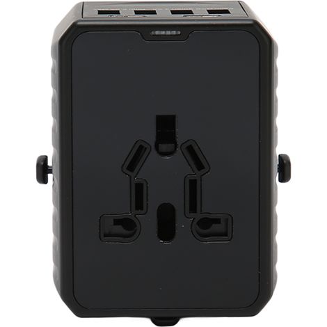 Adaptateur de voyage universel Smart Power, adaptateur de prise international, convertisseur de prise tout-en-un, chargeur mural 8 A, 4 ports USB-A et 2 ports USB-C, compatible avec l'Europe, les État (1/5)