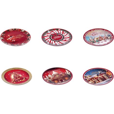 Regalo Italiano Sottopiatto Natale Tondo Plastica D 33 Cm Ass. Multicolor 1 Pz
