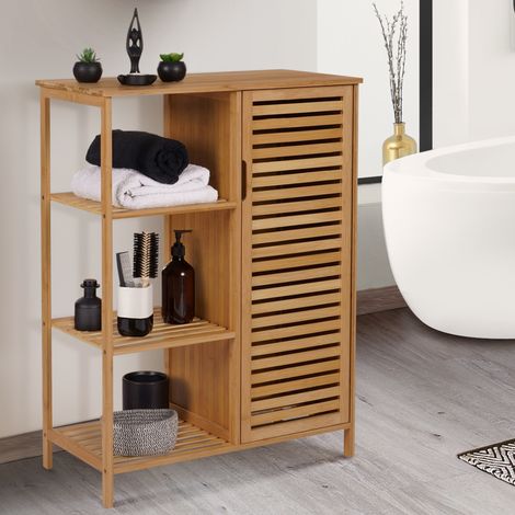 BEA bambú mueble de baño 3 estantes con armario