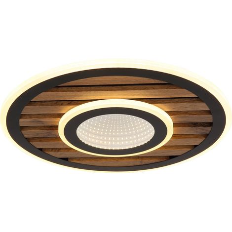 Plafoniera semi-incasso a LED integrata da 40 cm, nero opaco, LED 3000K (1/5)