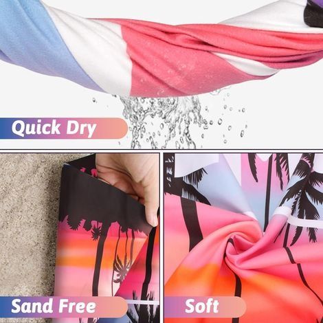 Mikrofaser-Strandtuch für Erwachsene, schnelltrocknendes Badetuch, sandfreies Strandtuch für Strandstühle, Fitnessstudio, Badezimmer, Sauna (150 x 70 cm) (1/4)
