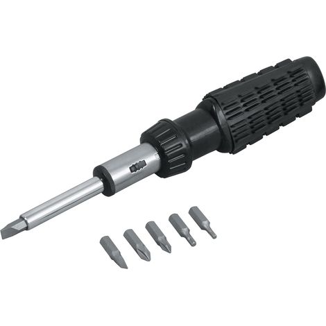 Cacciavite magnetico con 5 inserti e manico antiscivolo in blister, da 25 mm (1/2)