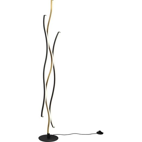 Lampada da terra LED, metallo, ottone satinato, H138 cm, Blaze (1/5)