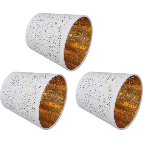 Abat-jour E14 anti-poussière, moderne et ajouré, décoratif, en tissu, pour lampe de table, murale ou de sol (lot de 3). (1/5)
