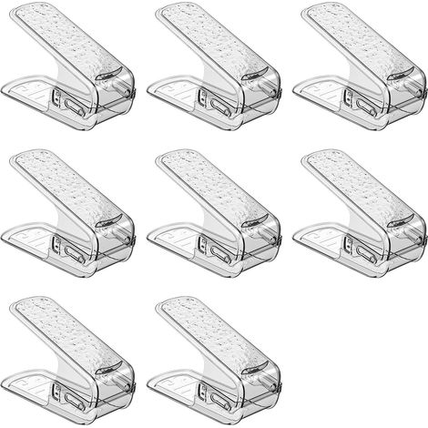 8 Pièces Range Chaussures Gain de Place, Support à Chaussures Réglables, Support pour Empiler Les Chaussures, Organiseur de Chaussures, Range Chaussure Antidérapant pour Meuble à Chaussures (1/5)