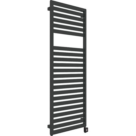 Sèche-serviette électrique noir de 940mm de haut et 600mm de large - 500 Watt - LUK940/600E8N