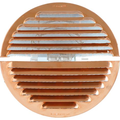 Grille ventilation cuivre à clipser IN OUT - Ronde - Ø150mm - Ø trou de 100 à140mm (1/2)