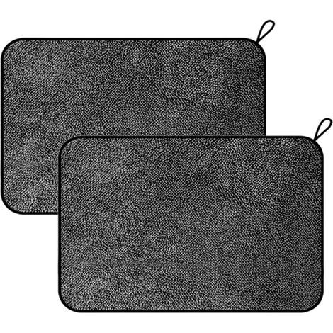 Lot de 2 grands chiffons de nettoyage en microfibre pour salle de bain (60 x 40 cm), chiffon de nettoyage épais pour vitres de voiture, lavage des détails, polissage (1/5)