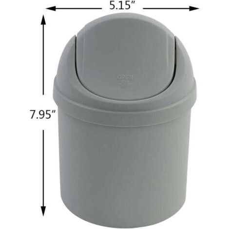 QORVA-Poubelle à couvercle basculant économique mini poubelle de bureau mode créative poubelle de bureau seau mini shake couvercle petite poubelle avec couvercle en plastique salon salle de bain