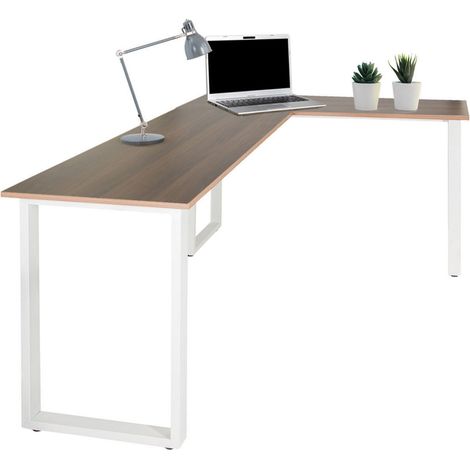Eckschreibtisch / Schreibtisch / Computertisch WORKSPACE BASIC I 165 x 120 cm walnuss / weiß hjh OFF (1/5)