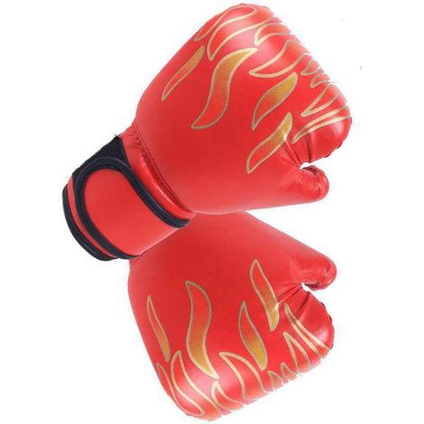 Gants de boxe pour enfants, gants d'entraînement de boxe professionnels pour jeunes, gants de sac de frappe épais en PU rouge (1/5)