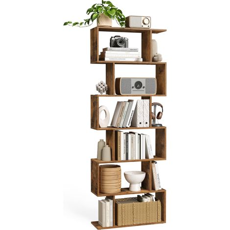 Bibliothèque, Étagère à 6 Niveaux, Meuble de Rangement (1/5)