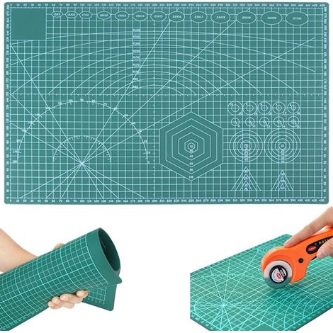 Tapis de découpe A3 - Auto-cicatrisant (45x30 cm) Vert[CO]