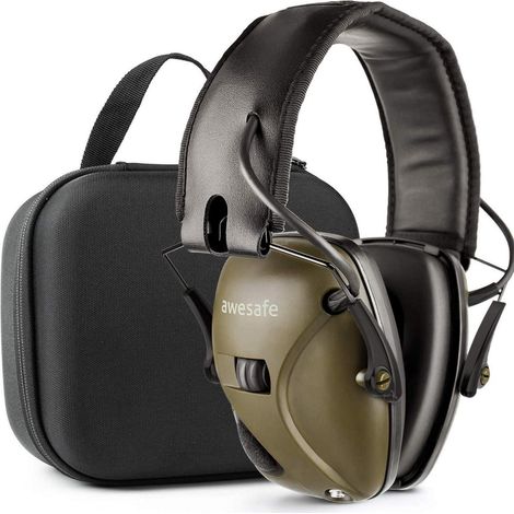 Casque anti-bruit électronique pour tir et chasse, réduction sonore 24dB, avec étui (1/5)