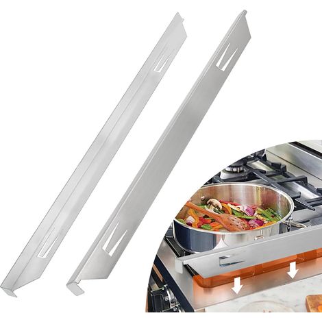 Cache-espace pour cuisinière en acier inoxydable Sourcing Map (paquet de 2) 58 cm (23 po) -