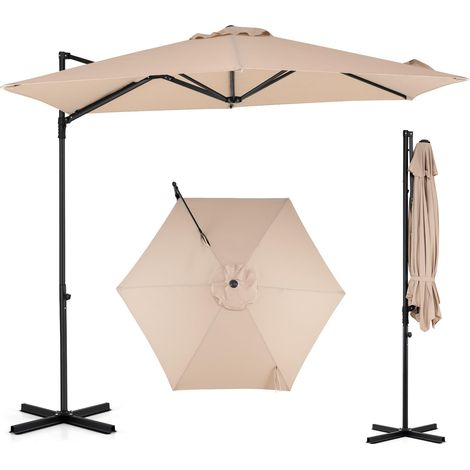 COSTWAY Ombrellone da Giardino 290 cm, Girevole a 360° (1/5)