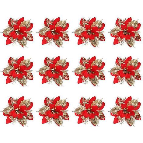 12 künstliche Weihnachtsblumen (1/3)