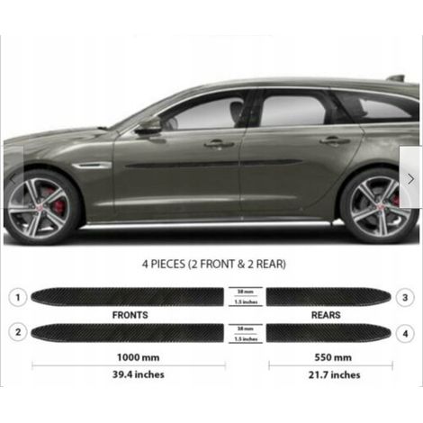 Molduras laterales de las puertas negras del Jaguar XF Estate 2016+ (1/5)