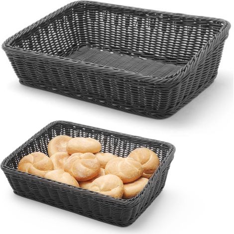 Cesta expositora de pan, oblicua, rectangular, negra, 400x300x120 mm - Hendi 426661 (1/4)
