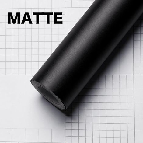 (Mat - 10 x 300 cm) Film adhésif vinyle mat effet fibre de carbone pour carrosserie, accessoires, noir brillant, autocollant, film de protection pour rétroviseurs et portières (intérieur et extérieur) (1/4)