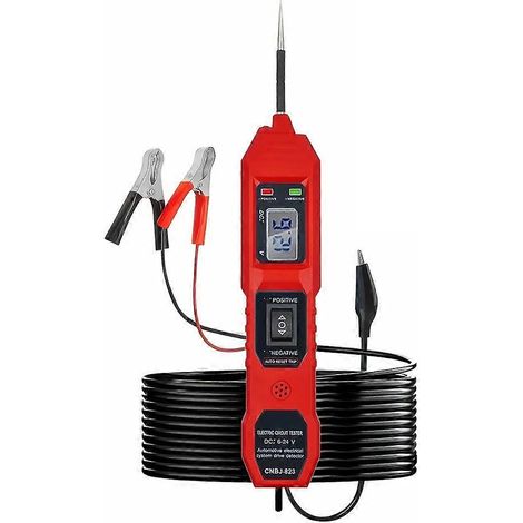 Testeur de circuit, testeur de fusibles et de tension électrique automobile 6V-24V CC avec lampe témoin LED et affichage LCD HD (1/5)