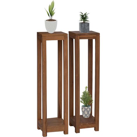 Maison Exclusive - Stojan na rostliny 2 ks Přírodní 25 x 25 x 100 cm (1/5)