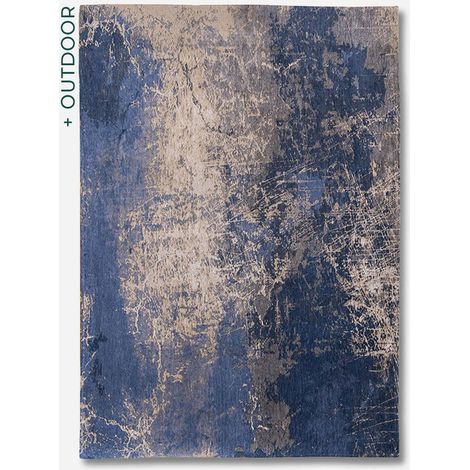 Cracks design - Tapis abstrait Mad Men - Bleu Abysse - 140 x 200 CM (1/5)
