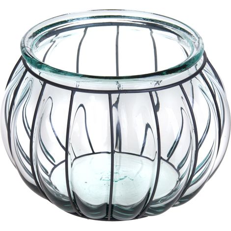 Vaso Porta Candela con Metallo 25 H 18 cm (1/5)