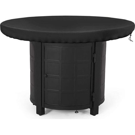Housse de protection pour plaque de feu 420D, imperméable, anti-UV, ronde, résistante à l'eau, pour plaque de cuisson et plaque de barbecue (noir, diamètre 80 cm)