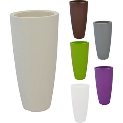 VASO ALTO IN RESINA MONACIS STILO ROUND TOP  H 90 cm. VARI COLORI