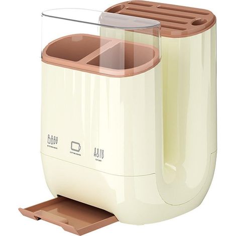Porte-couteaux de cuisine, organisateur de rangement pour couteaux de chef et ustensiles, facile à nettoyer, beige (1/5)