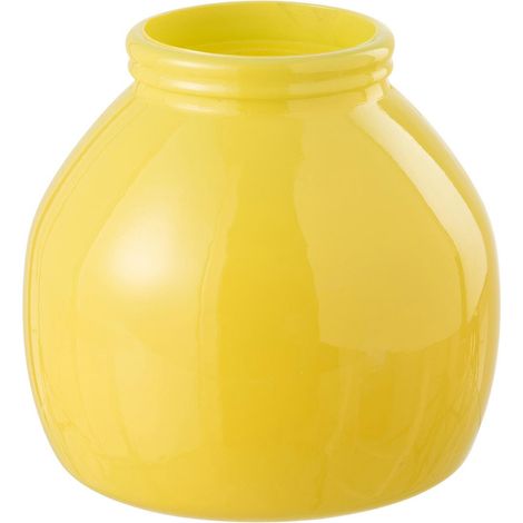 Vase Déco en Verre "Cocoon" 20cm Jaune (1/3)