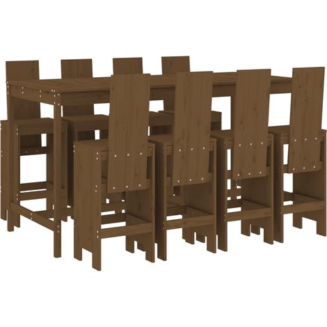 Maison Exclusive - Set Bar da Giardino 9 pz ambra in Legno Massello di Pino