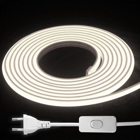 Rubans LED Type Externe 220V - Bande de Lumière de Perles LED Mise en Évidence, Étanche IP65, Pour le Jardin et la Décoration Intérieure. (Bleu, 2m) (1/5)