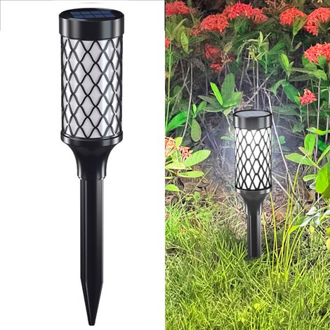 Lampe jardin de pelouse, cour étanche lumière, éclairage blanche, brillante, d'extérieur, solaire, lampe de pelouse ronde à LED, prise de terre (1/5)